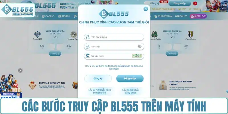 Các bước truy cập BL555 trên máy tính