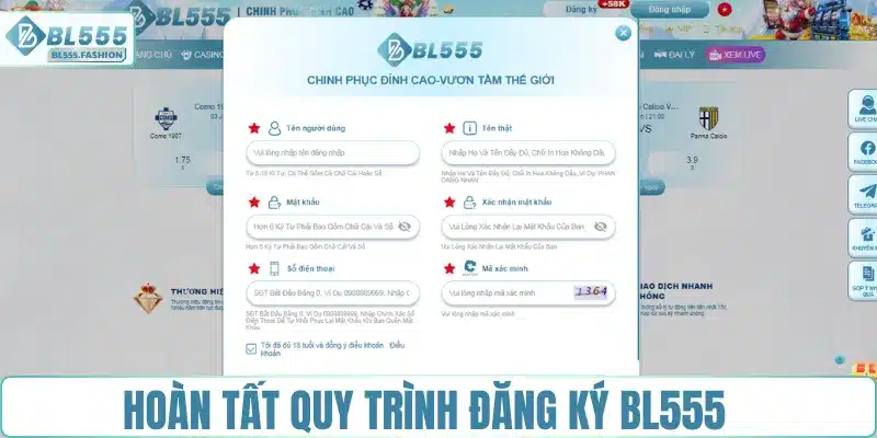 Hướng dẫn hoàn tất quy trình đăng ký BL555
