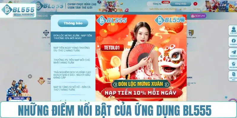 Những điểm nổi bật của ứng dụng BL555